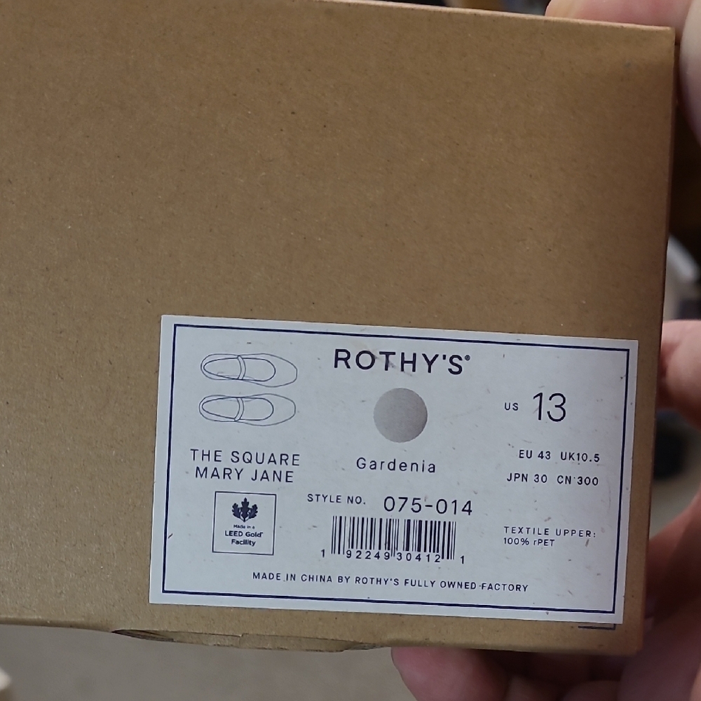 Rothys Gardenia Square Mary Jane In Women Size 13